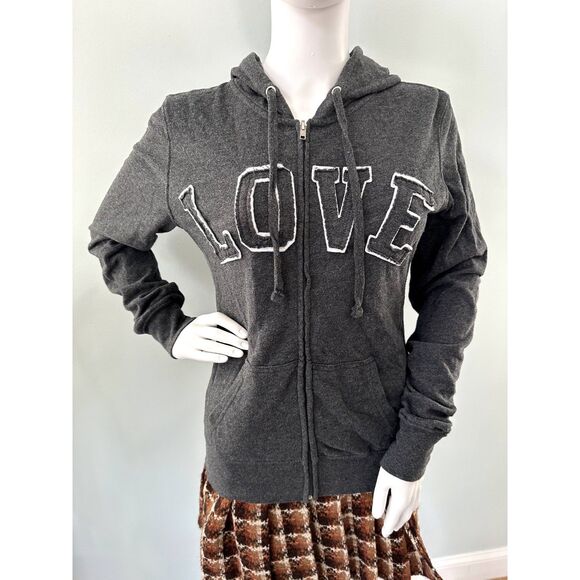 Reflex LOVE Grey Long Sleeve Hoodie Jacket Women's size Medium - Picture 1 of 6